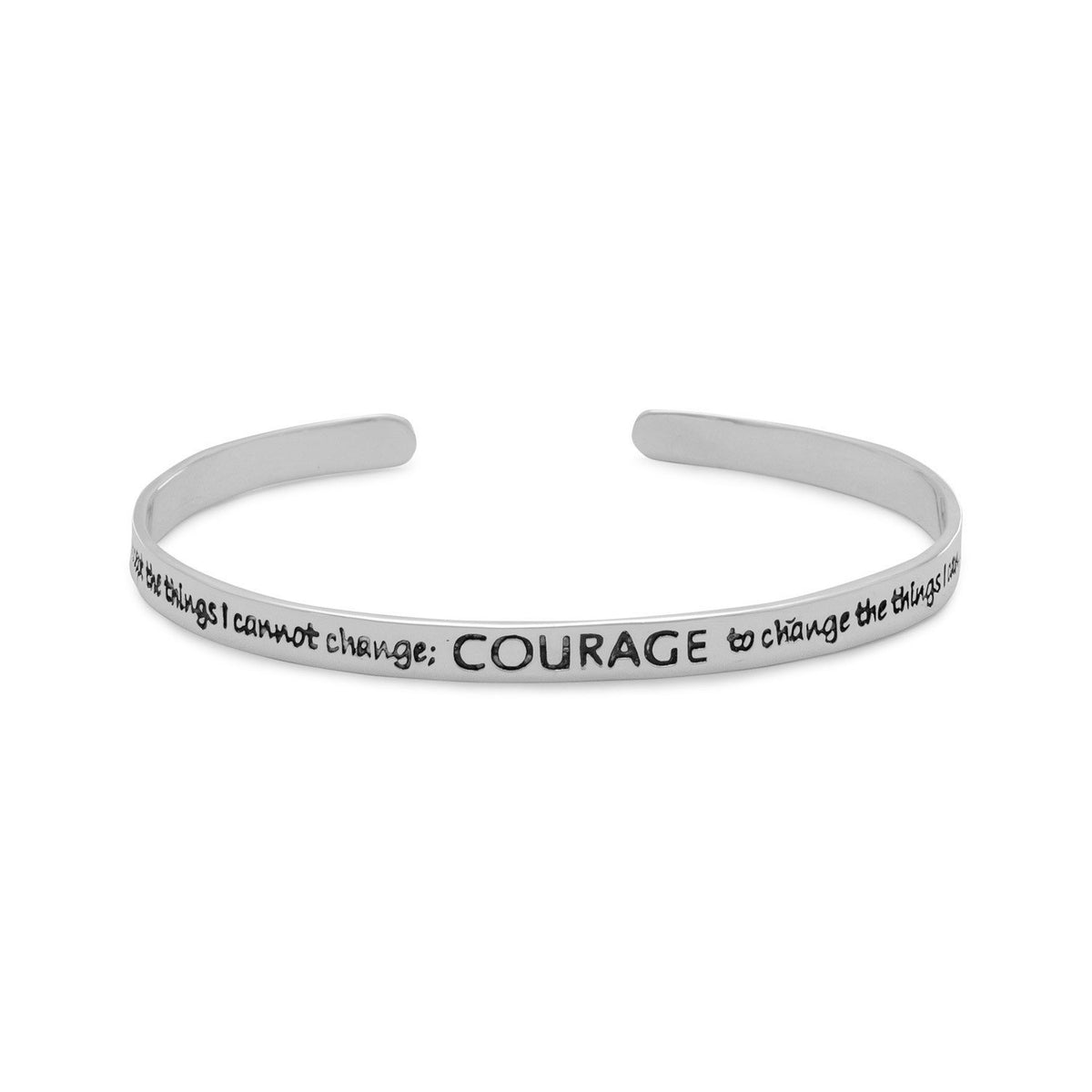 Patience Courage Tranquility Spirit Expandable Charm Bracelet Silver Adjustable Wire Bangle One Size Fits All Gift Spirit Lead Me Where My Trust Is