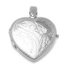 Load image into Gallery viewer, Large Etched Heart Locket